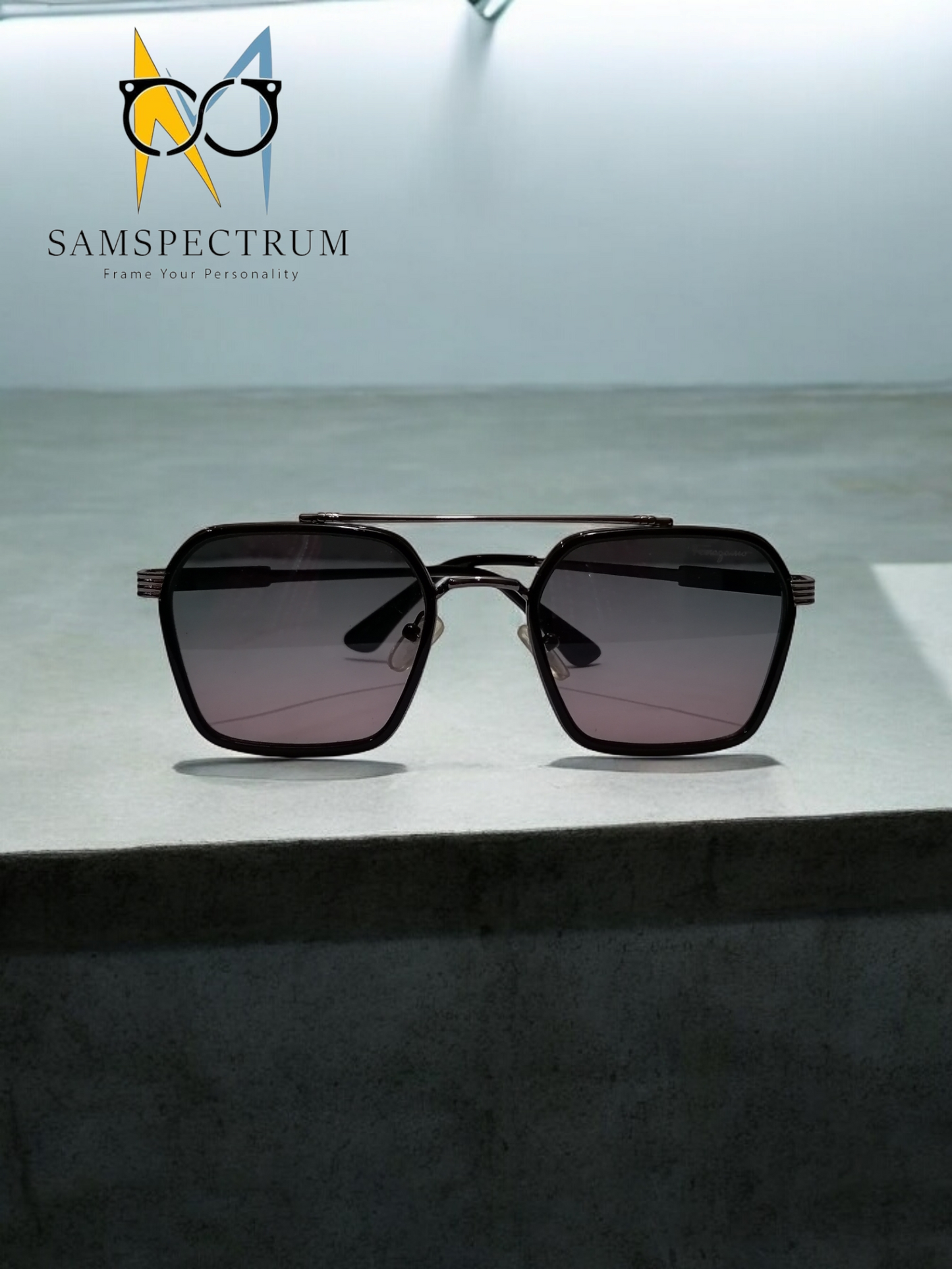 Ferragamo- Double-Shaded - Sunglasses