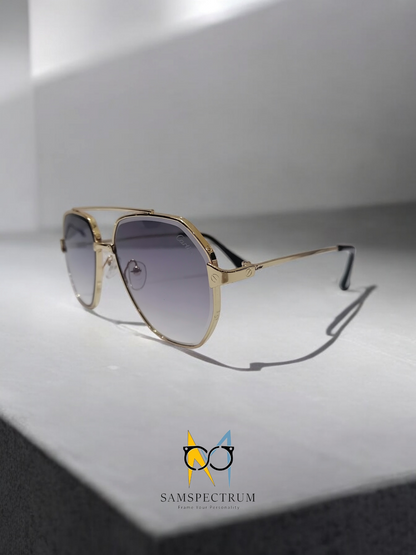 Cartier-Golden frame-Luxury-Double Bridge Sunglasses