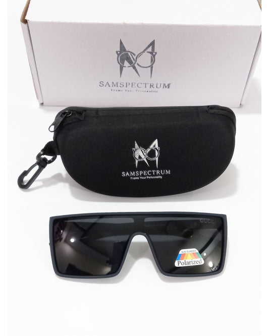 Gucci-Polarized-Full Frame Square Matte Finish-Black-Sunglasses