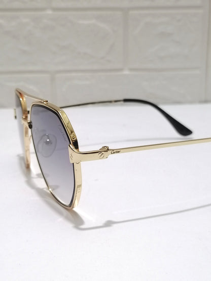 Cartier-Golden frame-Luxury-Double Bridge Sunglasses