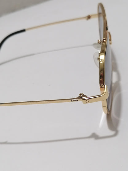 Cartier-Golden frame-Luxury-Double Bridge Sunglasses