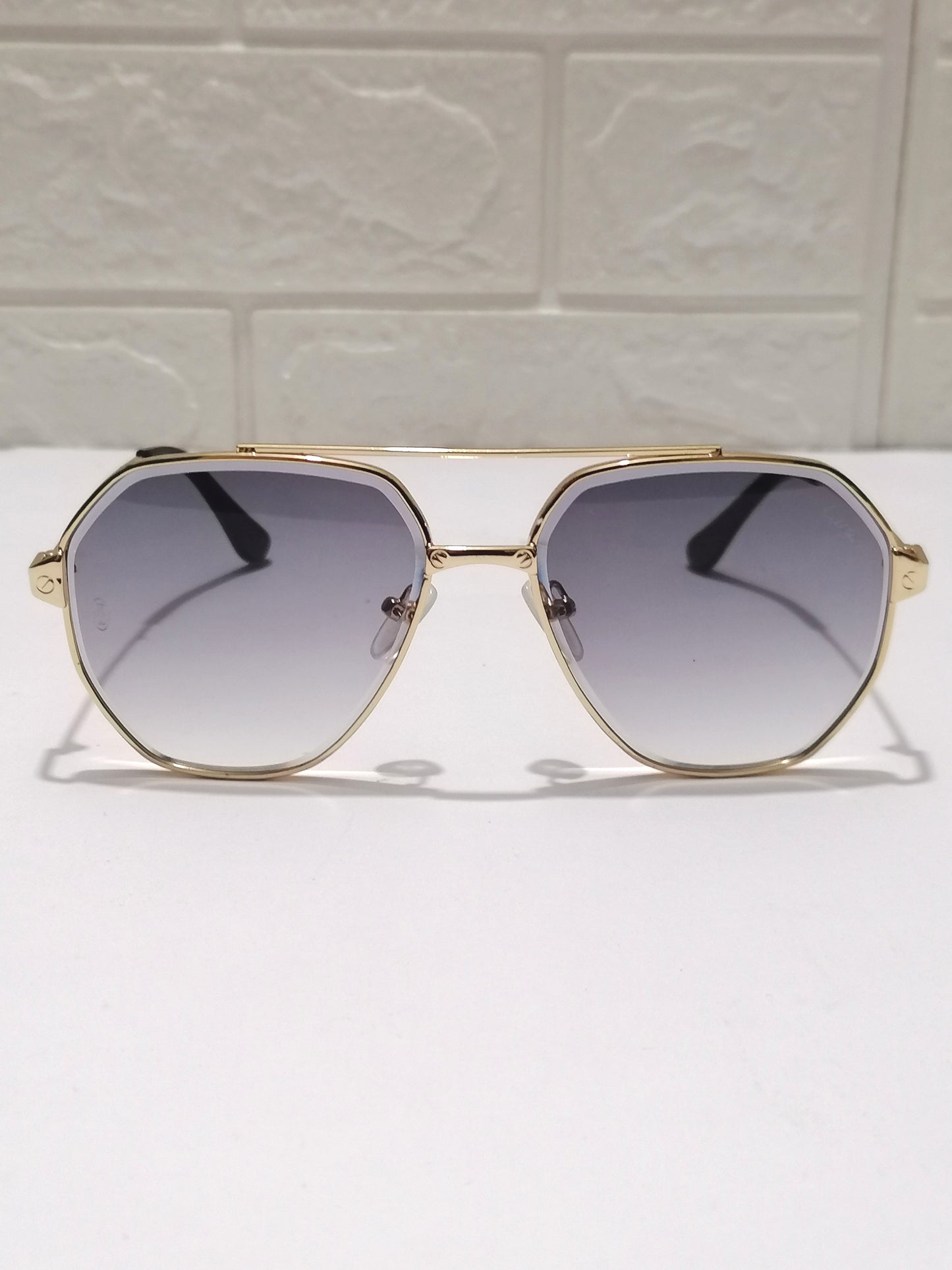 Cartier-Golden frame-Luxury-Double Bridge Sunglasses