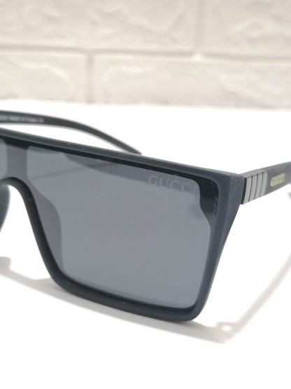 Gucci-Polarized-Full Frame Square Matte Finish-Black-Sunglasses