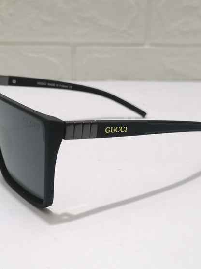 Gucci-Polarized-Full Frame Square Matte Finish-Black-Sunglasses